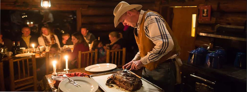 one Mountain Ranch North Fork Cabin Dinner