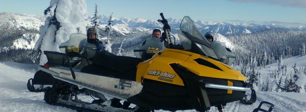 Snowmobiling near Whitefish, Montana