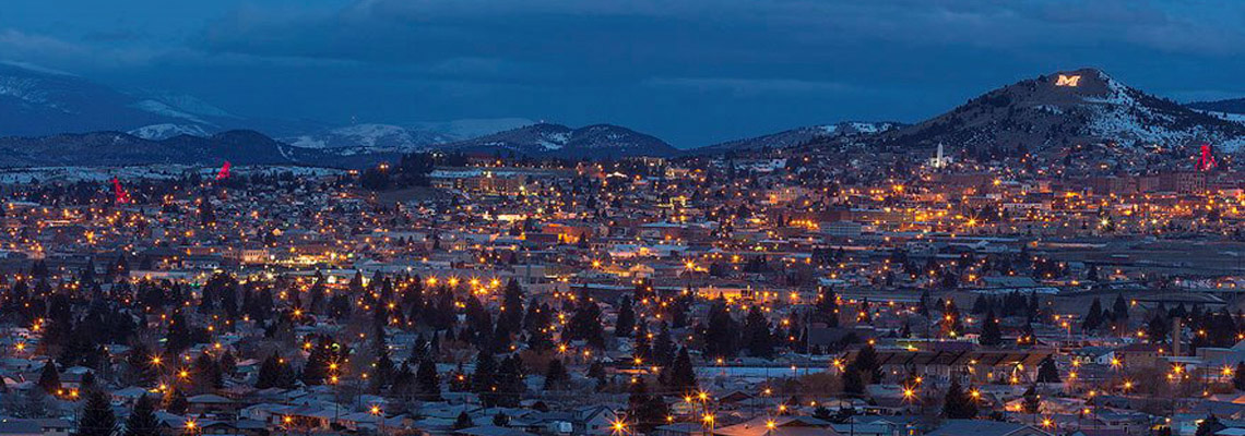 Night in Butte Montana