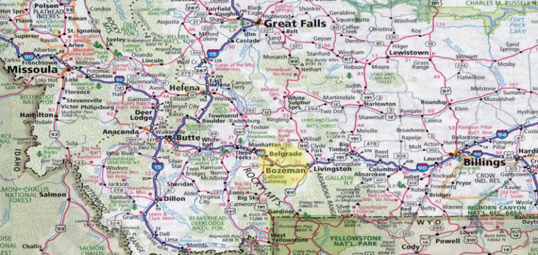 Road map of Montana  Destination Montana