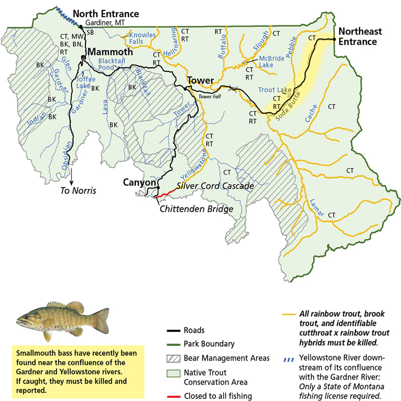 Soda Butte Creek Yellowstone National Park Map